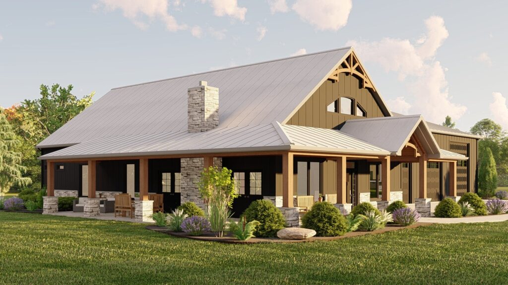 BG-20130 Cyrus Barndominium House Plan rendering