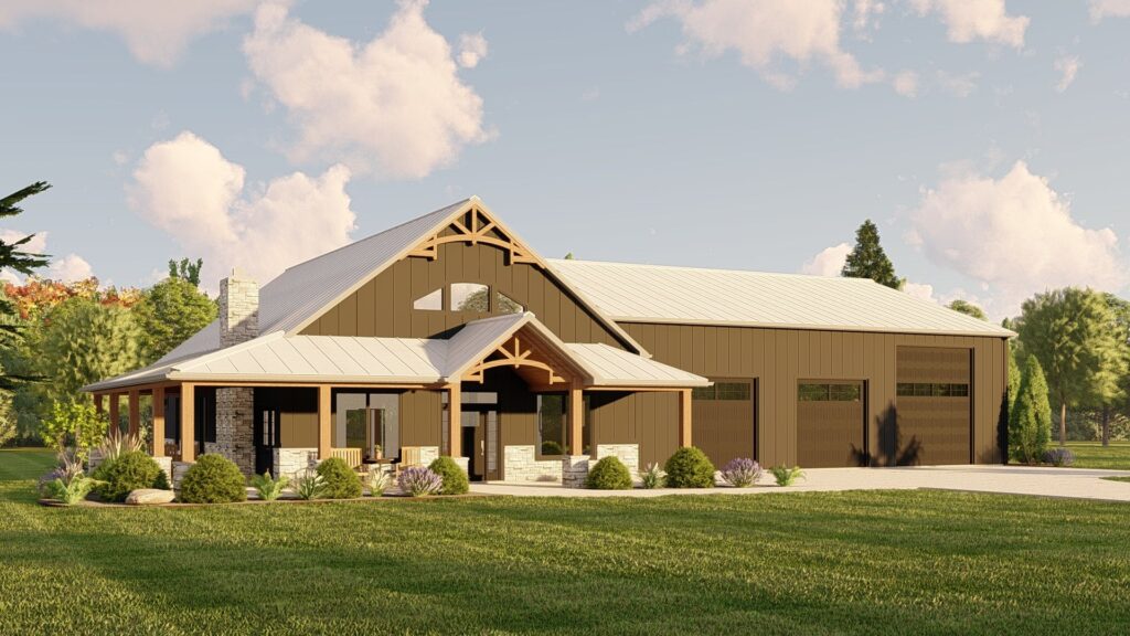 BG-20130 Cyrus Barndominium House Plan rendering