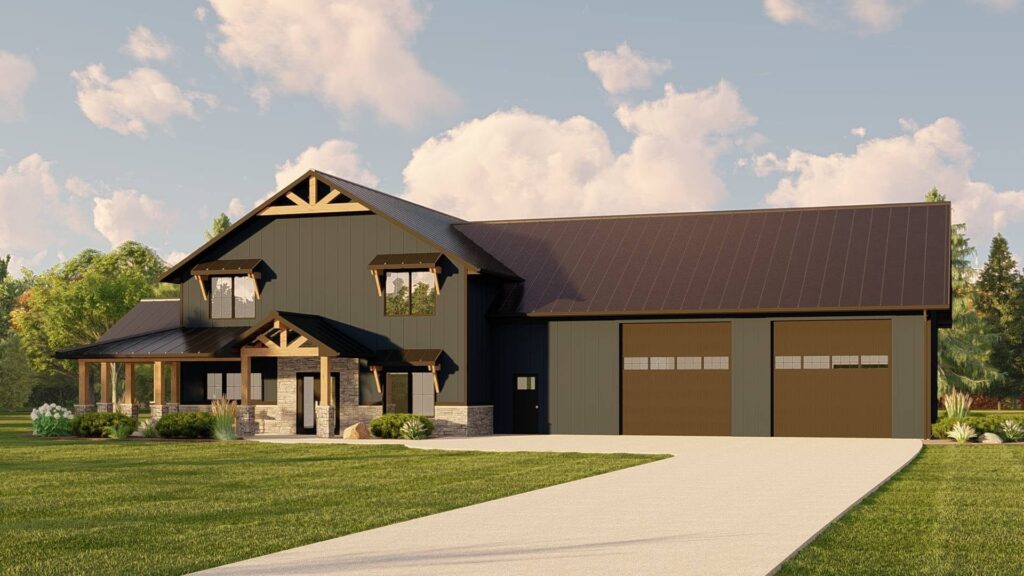 BG-20131 Darcy Barndominium House Plan rendering