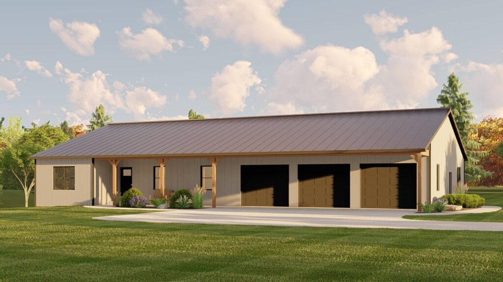 BG-20132 Georgia Barndominium House Plan rendering