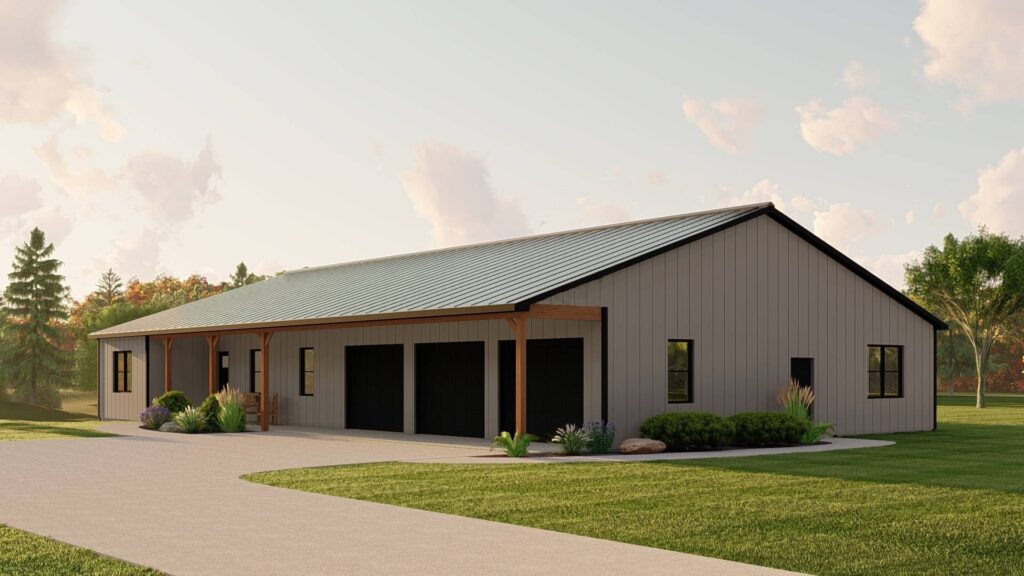 BG-20132 Georgia Barndominium House Plan rendering