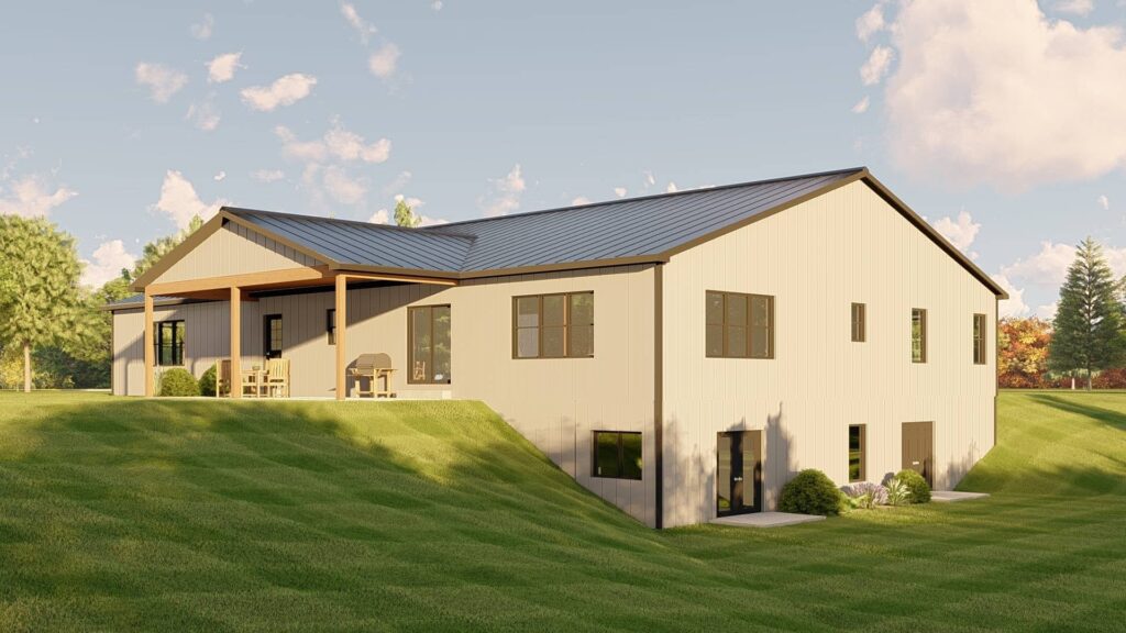BG-20132 Georgia Barndominium House Plan rendering