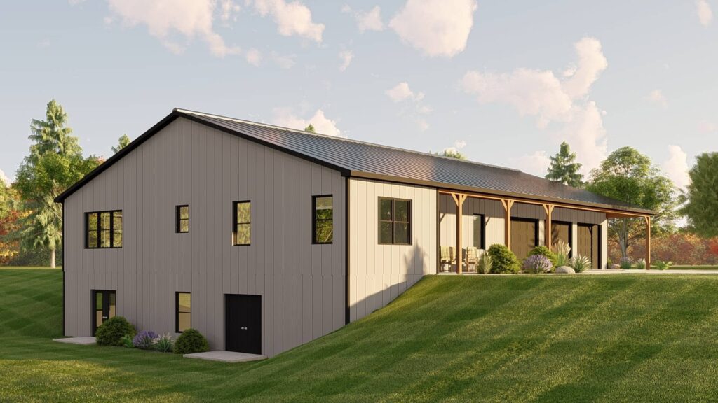BG-20132 Georgia Barndominium House Plan rendering