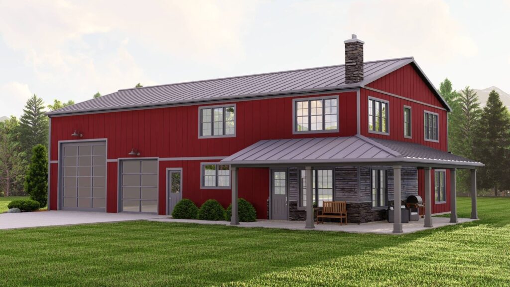 BG-20136 Keaton Barndominium House Plan rendering