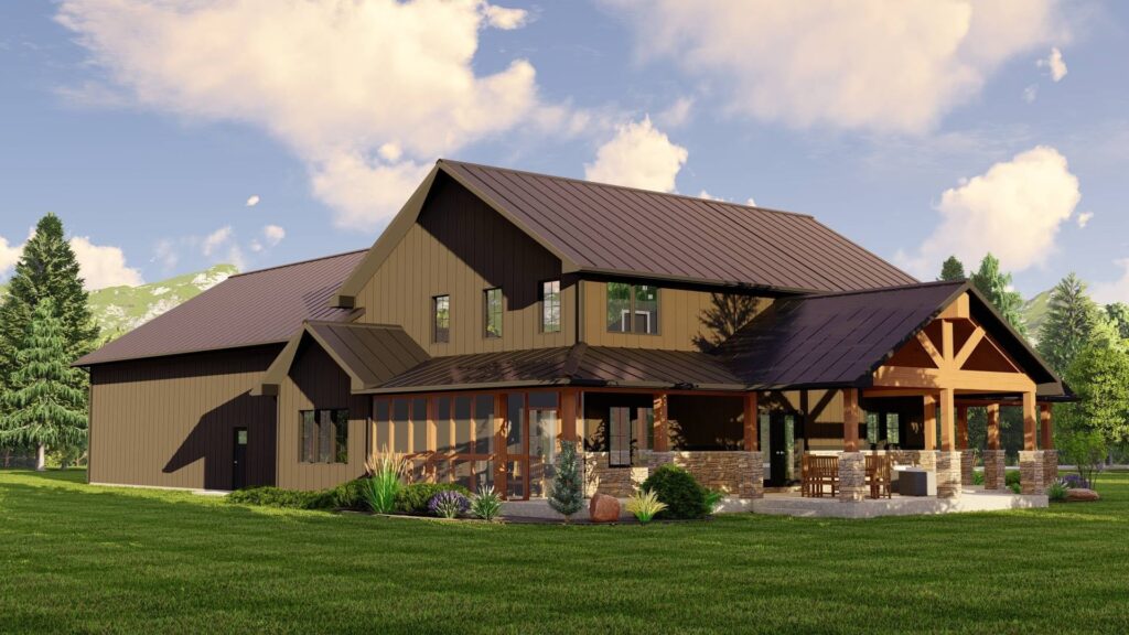 BG-20138 Milo Barndominium House Plan rendering