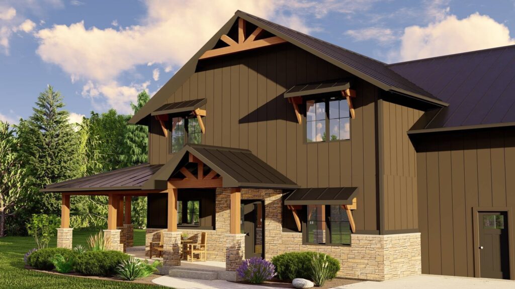 BG-20138 Milo Barndominium House Plan rendering