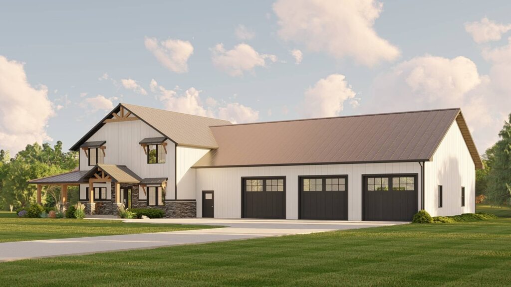 BG-20139 Odette Barndominium House Plan rendering
