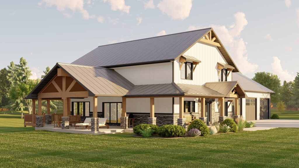 BG-20139 Odette Barndominium House Plan rendering