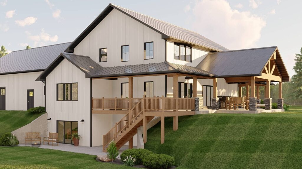BG-20139 Odette Barndominium House Plan rendering