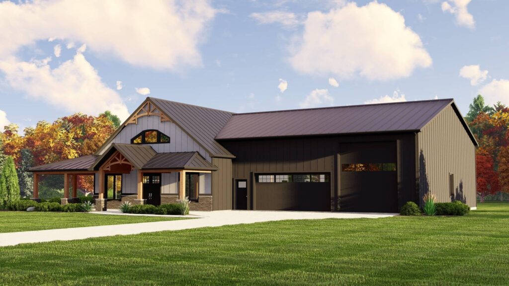 BG-20140 Oliver Barndominium House Plan rendering