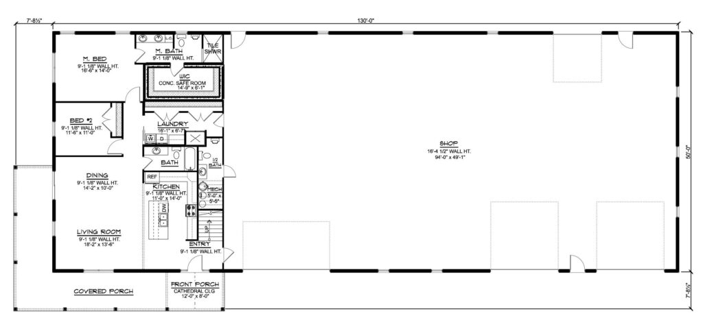 BG-20141 Pearson Barndominium House Plan floor plan