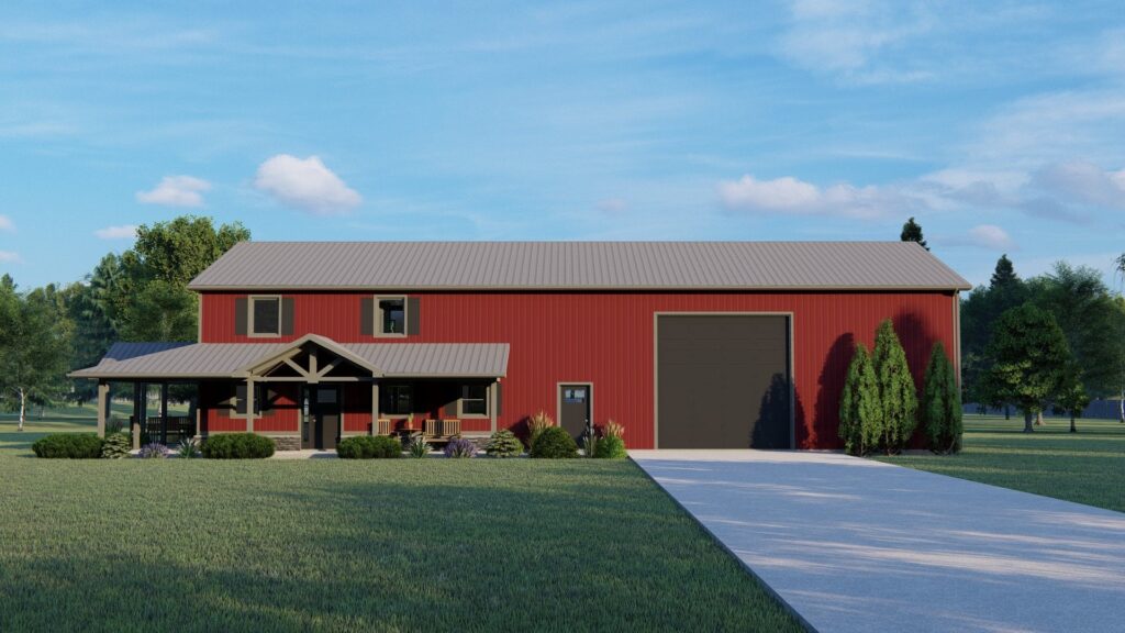 BG-20142 Piper Barndominium House Plan rendering