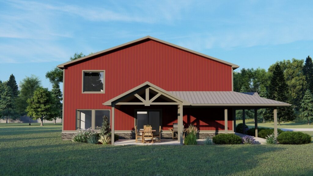BG-20142 Piper Barndominium House Plan rendering