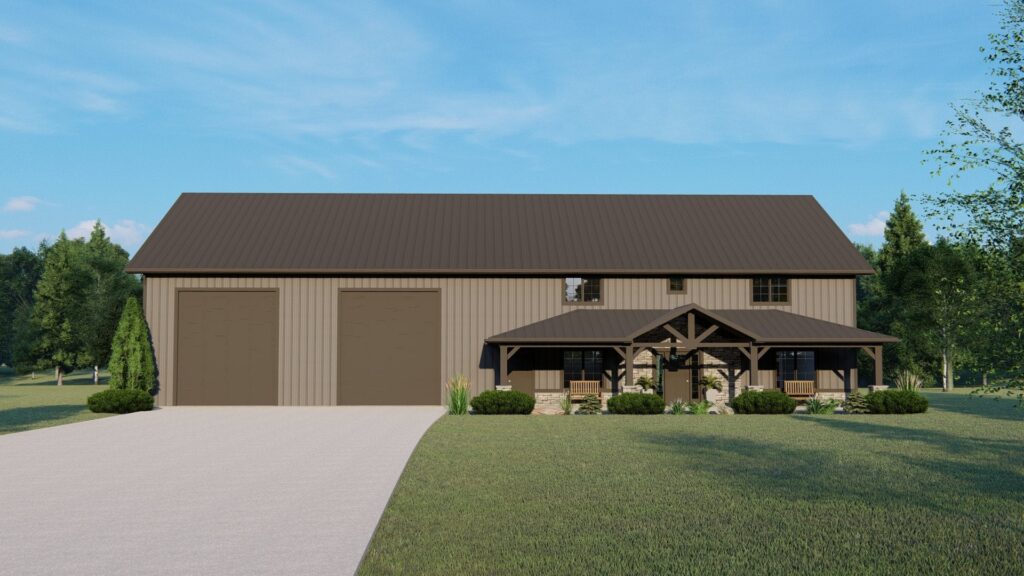 BG-20143 Quincy Barndominium House Plan rendering