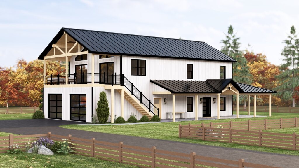 BG-20147 Wells Barndominium House Plan rendering