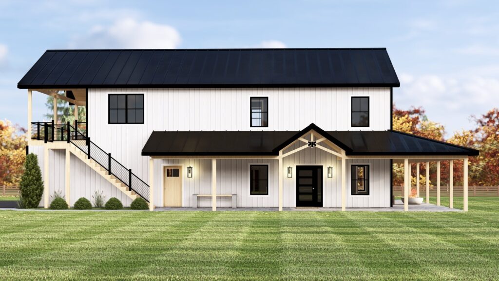BG-20147 Wells Barndominium House Plan rendering