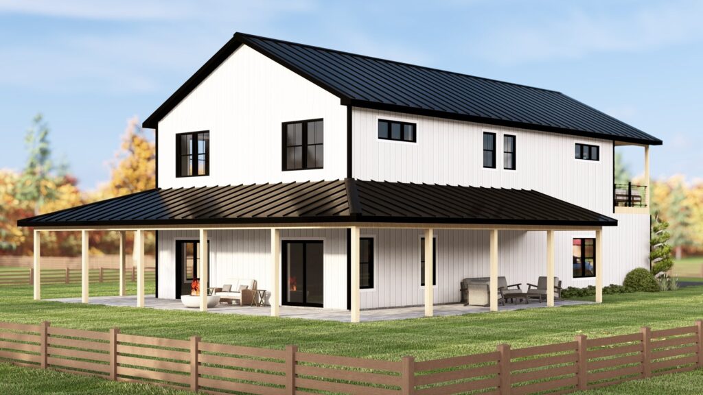 BG-20147 Wells Barndominium House Plan rendering