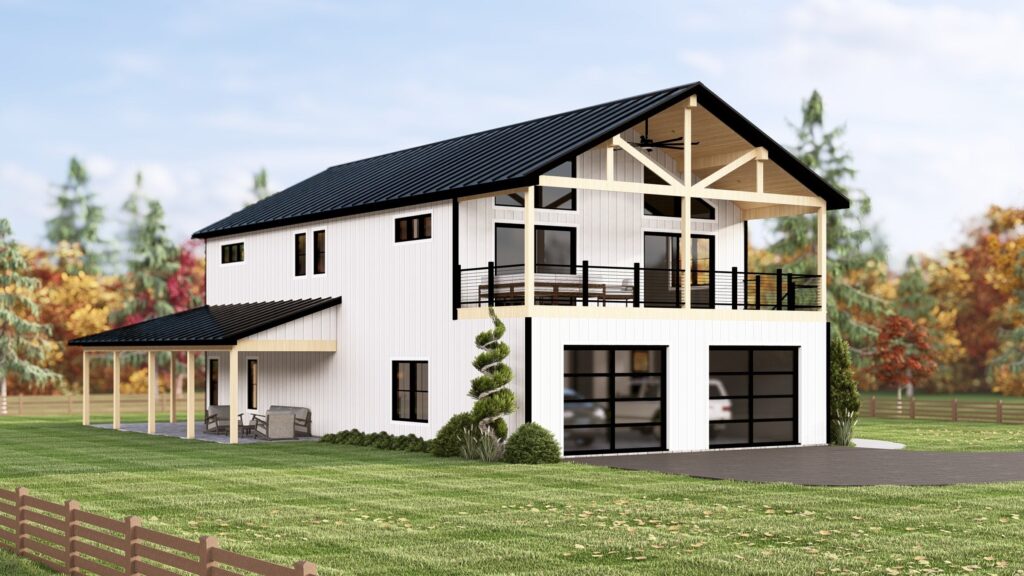 BG-20147 Wells Barndominium House Plan rendering