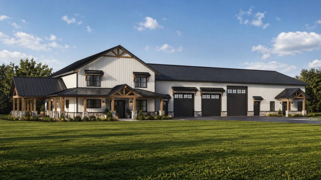 BG-20148 Winnie Barndominium House Plan rendering