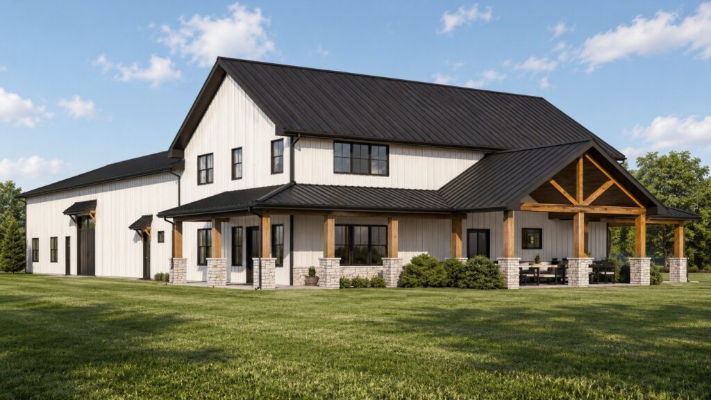 BG-20148 Winnie Barndominium House Plan rendering