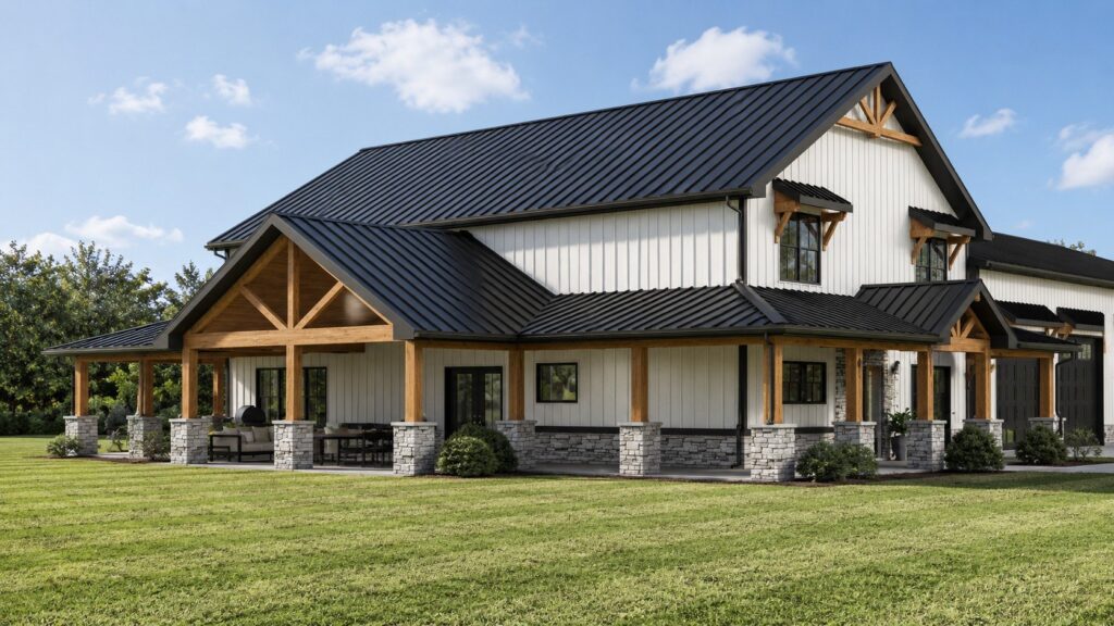 BG-20148 Winnie Barndominium House Plan rendering